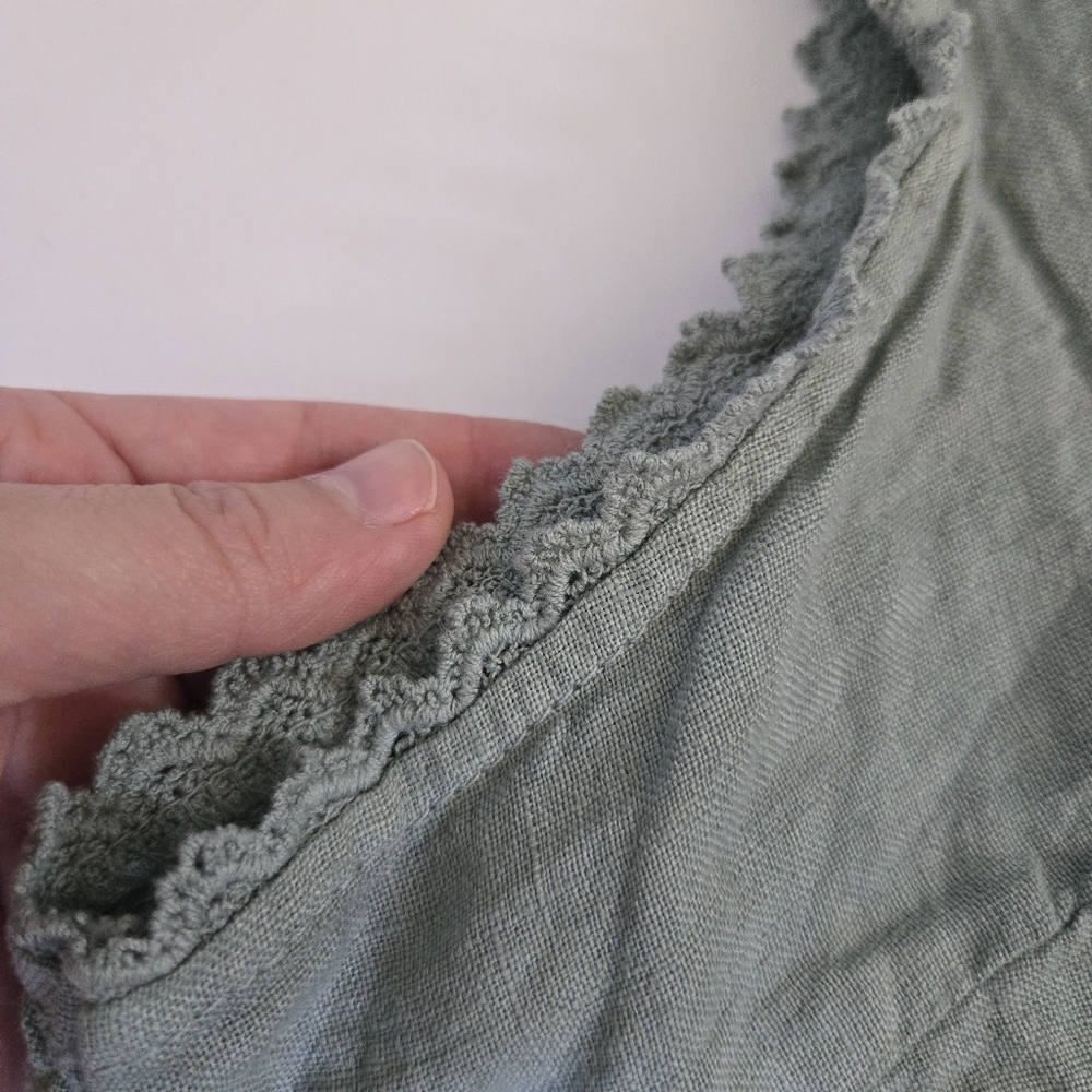 Francesca Bettini 100% Linen sleeveless button down made in Italy sz L - Picture 4 of 7